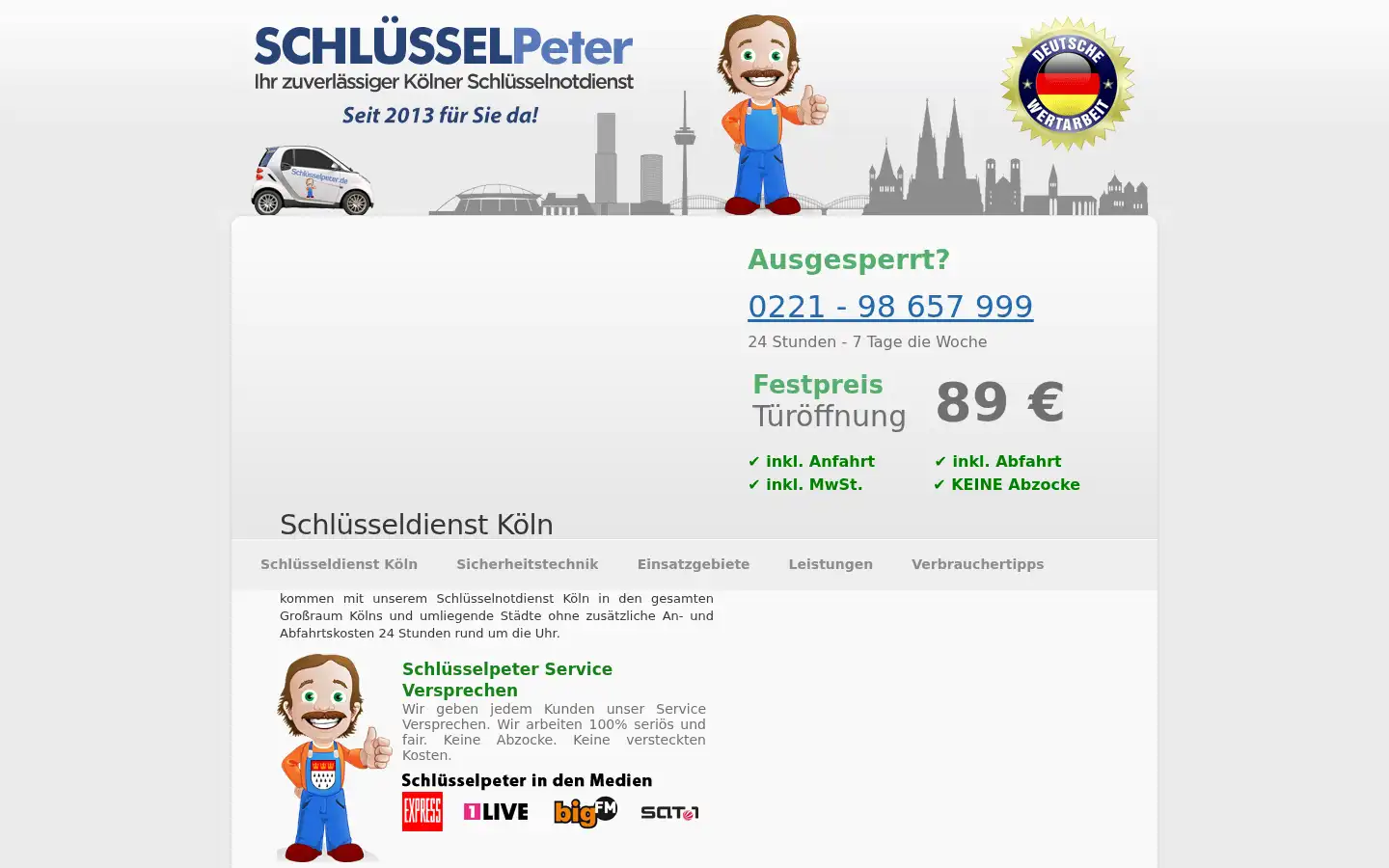 Screenshot of schluesselpeter.de