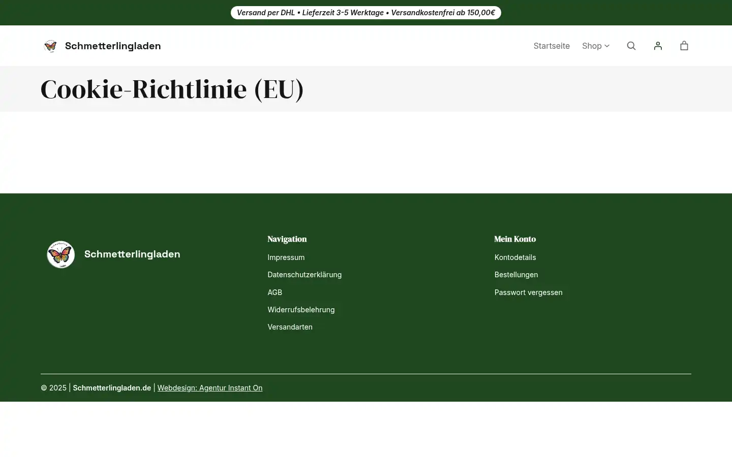 Screenshot of schmetterlingladen.de
