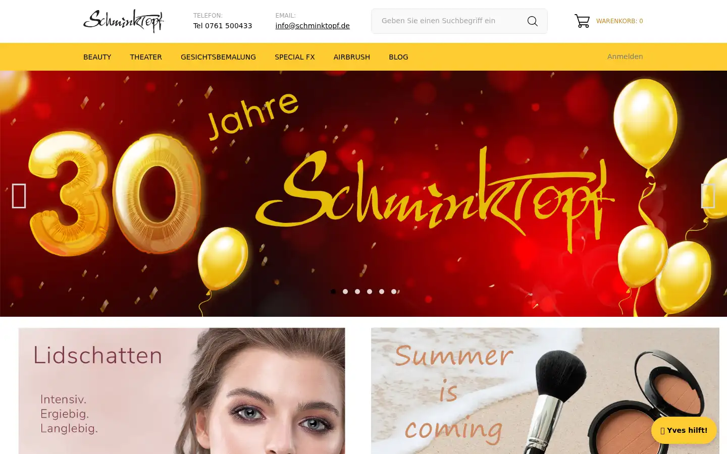 Screenshot of schminktopf.de