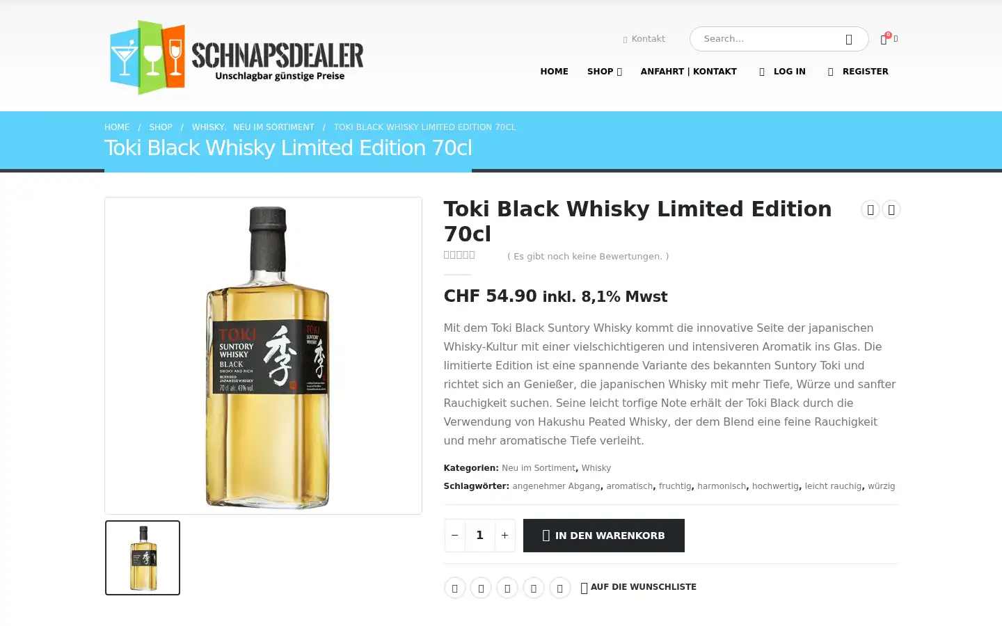 Screenshot of schnapsdealer.ch