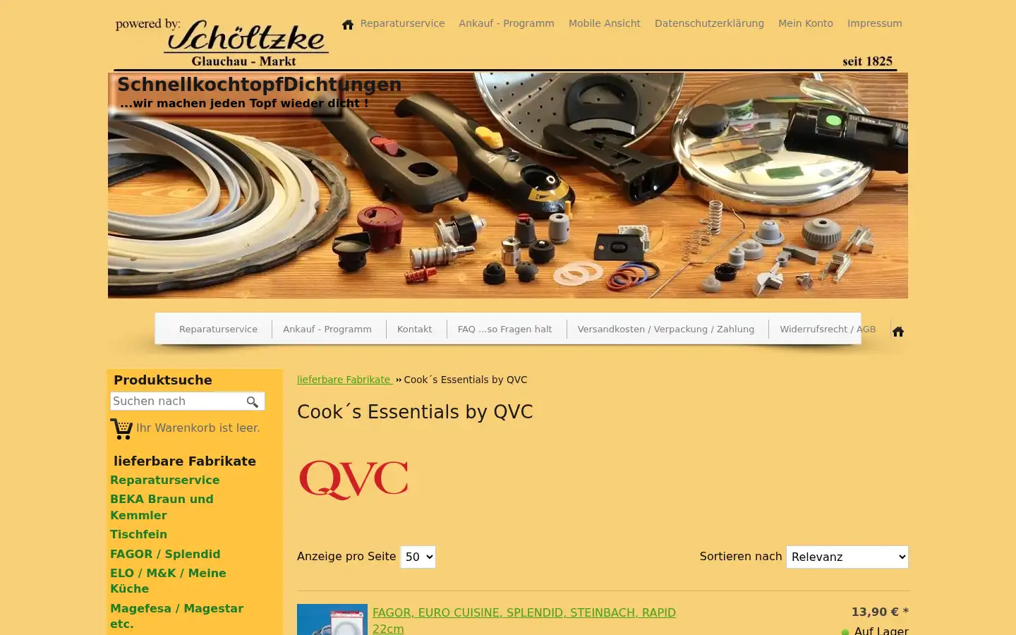 Screenshot of schnellkochtopfdichtungen.de