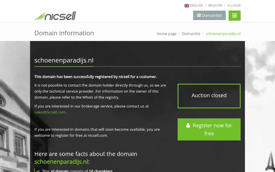 Screenshot of schoenenparadijs.nl