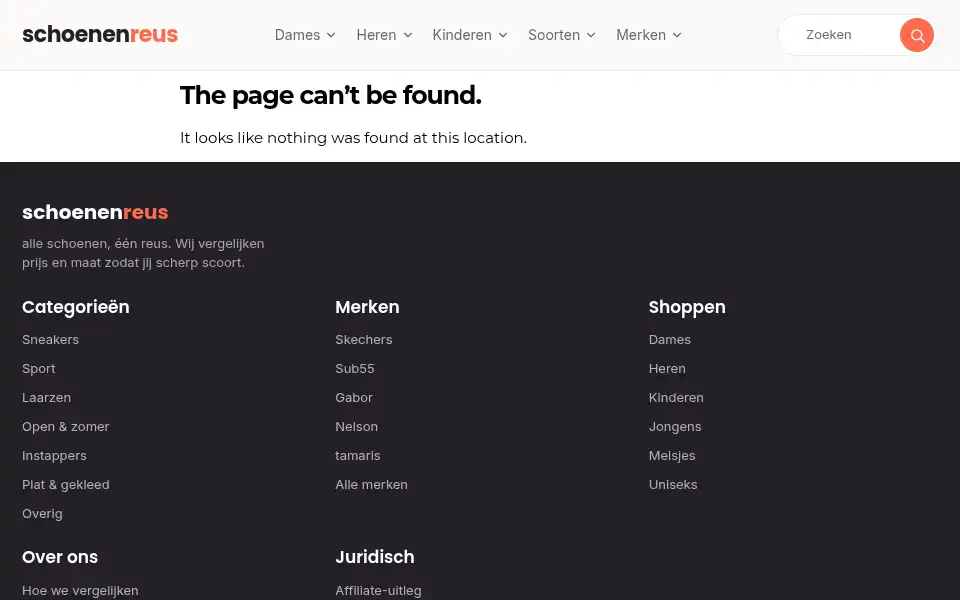 Screenshot of schoenenreus.nl