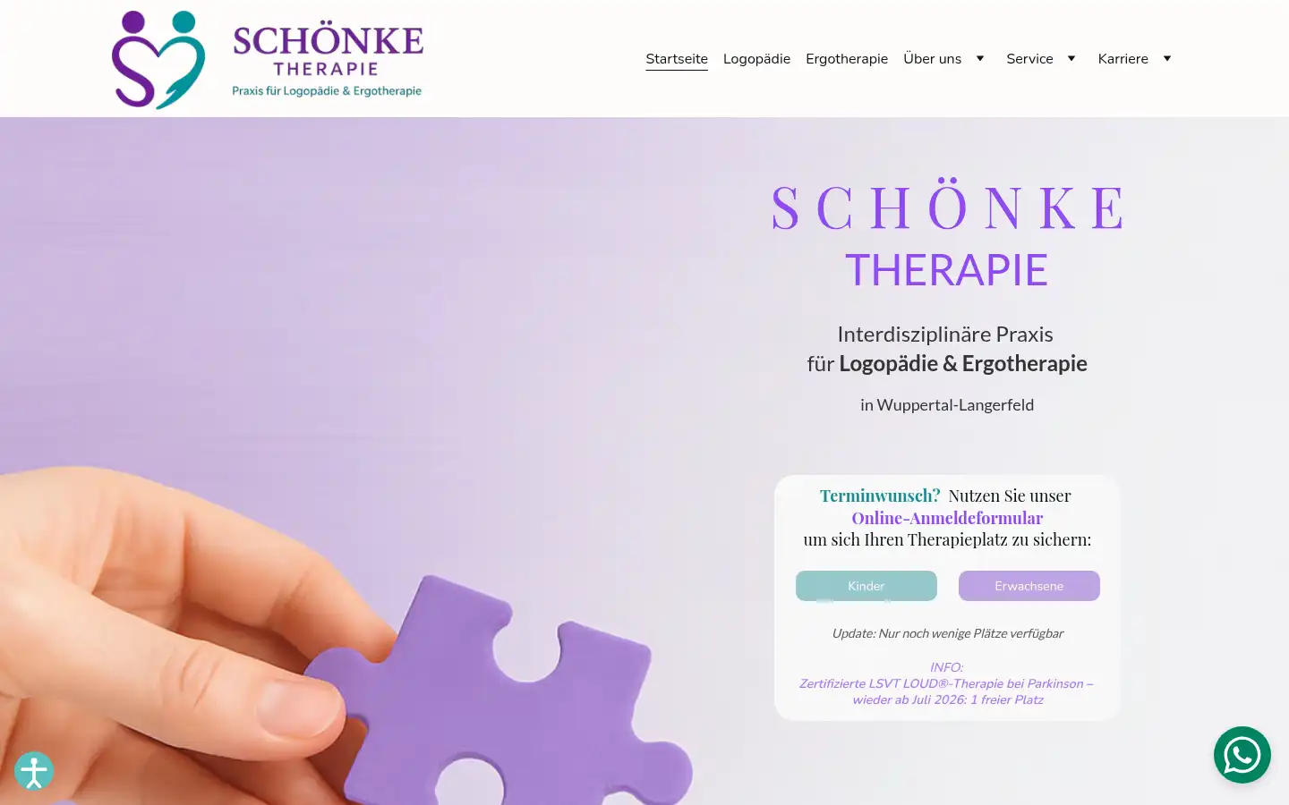 Screenshot of schoenke-therapie.de