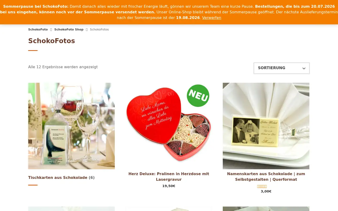 Screenshot of schokofoto.de
