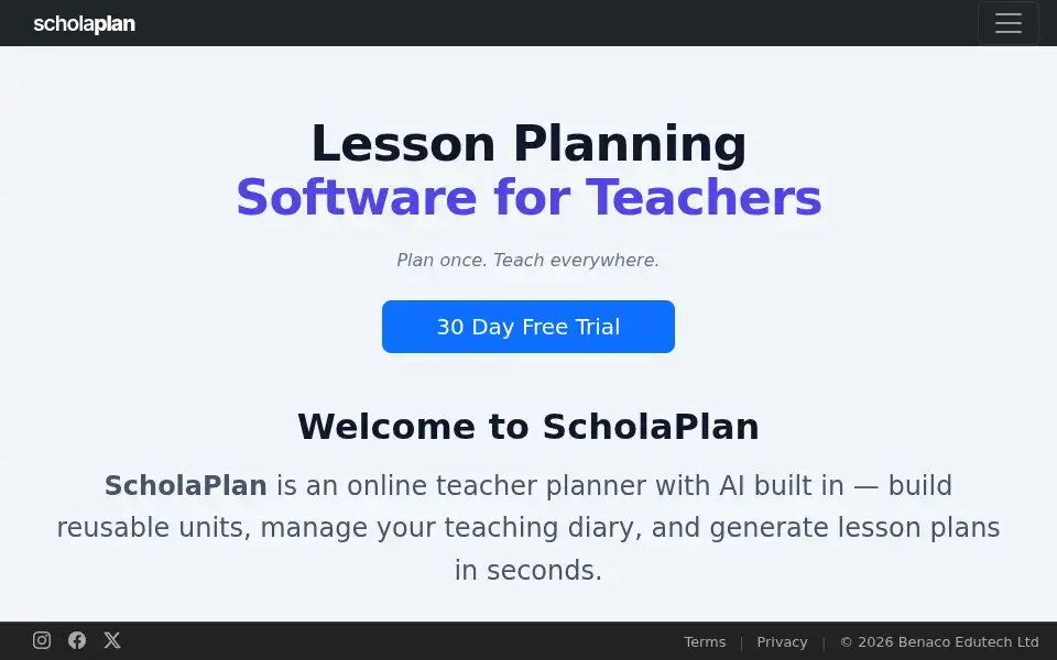 Screenshot of scholaplan.com
