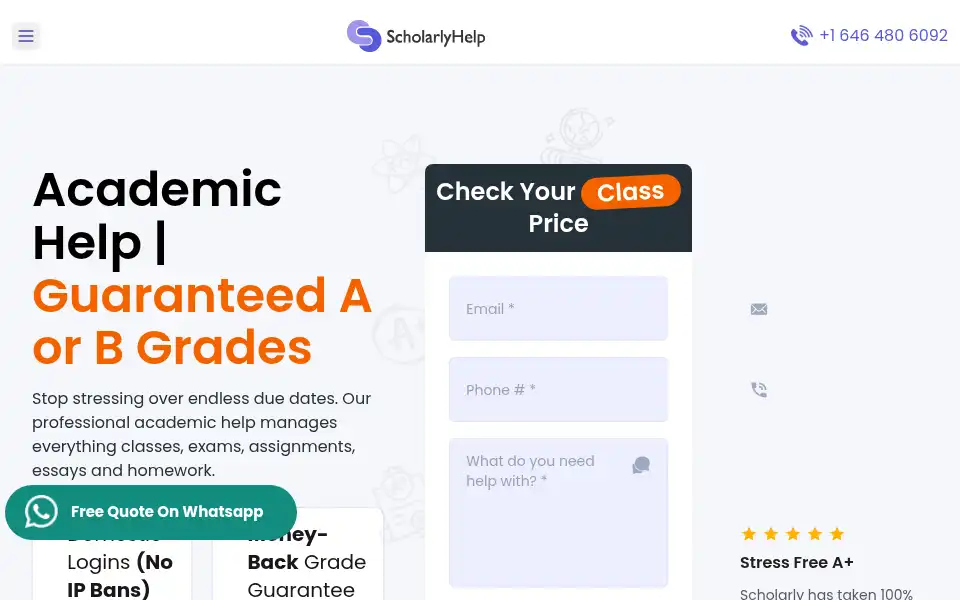 Screenshot of scholarlyhelp.com