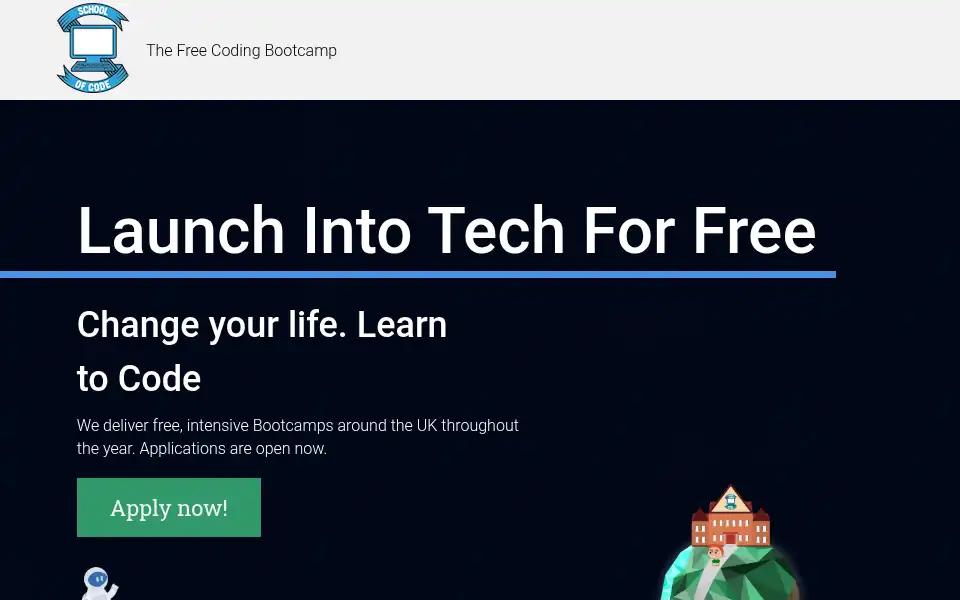 Screenshot of schoolofcode.co.uk