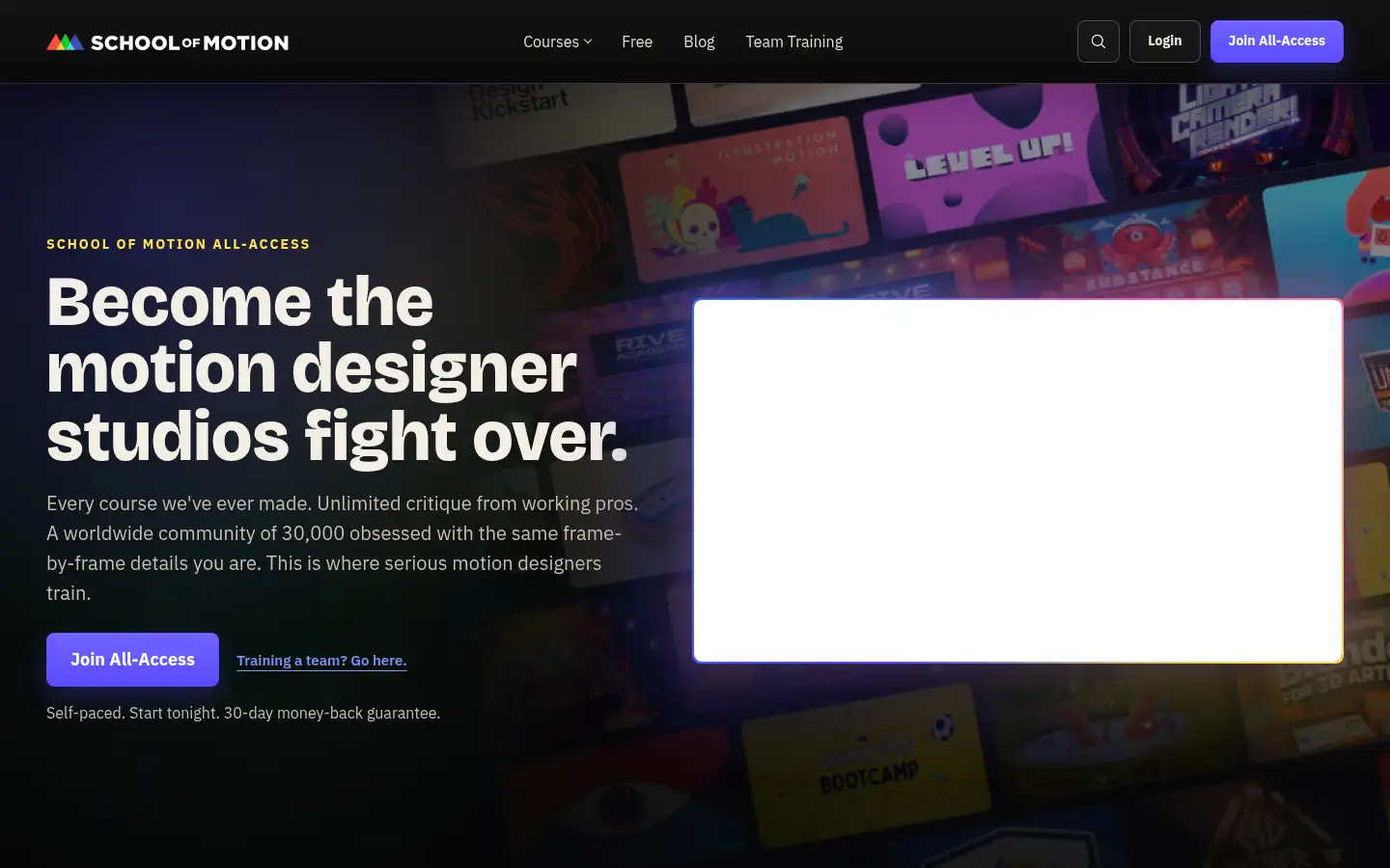 Screenshot of schoolofmotion.com