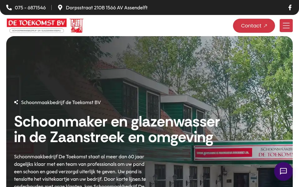 Screenshot of schoonmaakbedrijfdetoekomst.nl