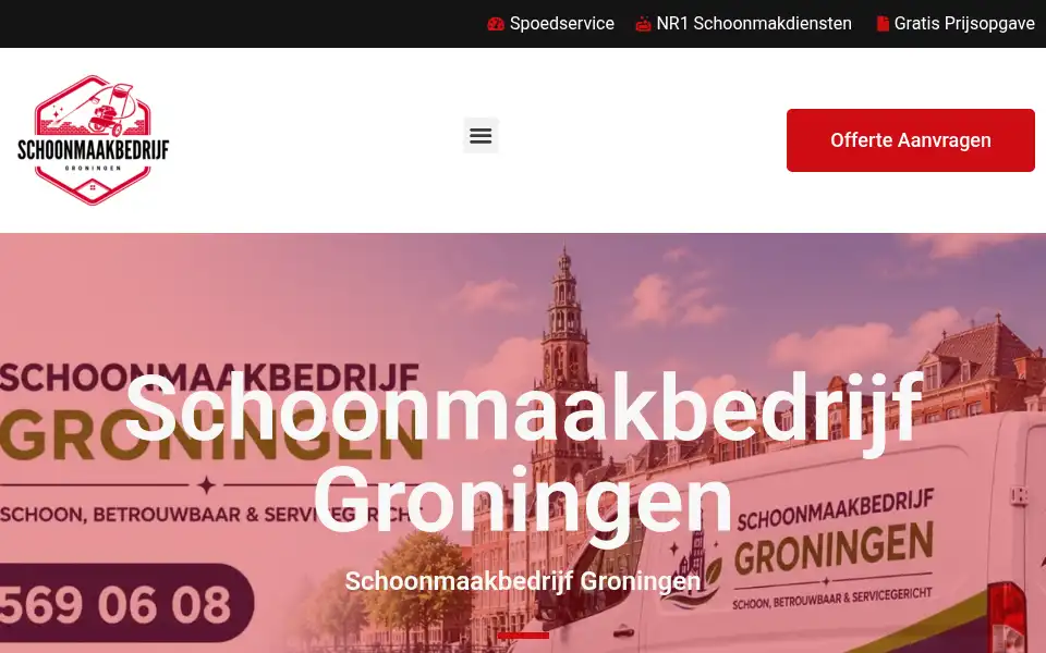 Screenshot of schoonmaakbedrijfgroningen.net