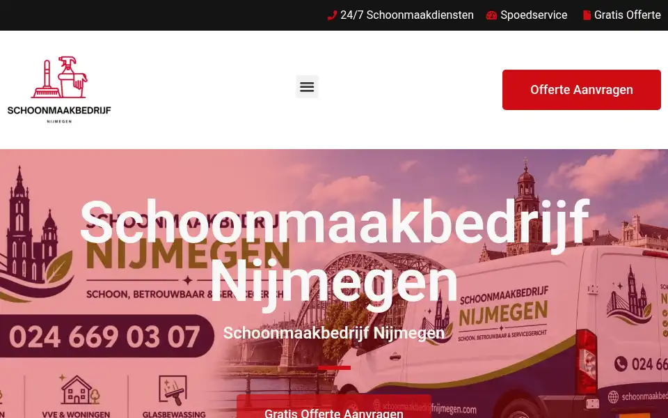 Screenshot of schoonmaakbedrijfnijmegen.com