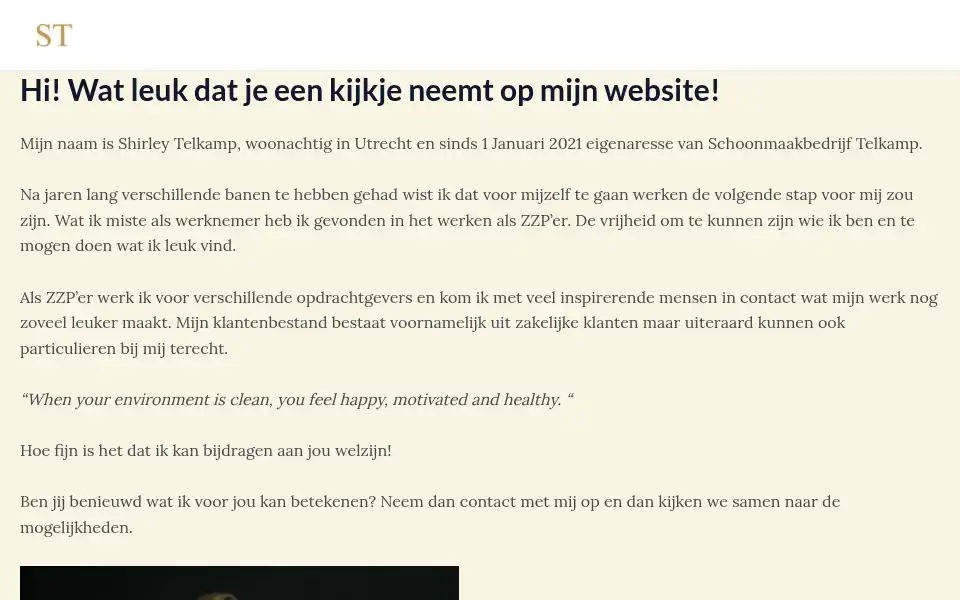 Screenshot of schoonmaakbedrijftelkamp.nl