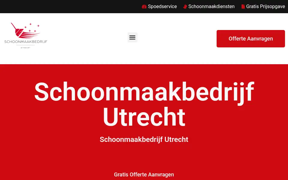Screenshot of schoonmaakbedrijfutrecht.com