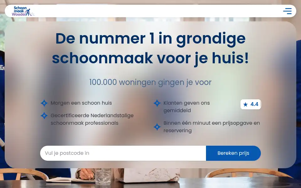 Screenshot of schoonmaakwoede.nl