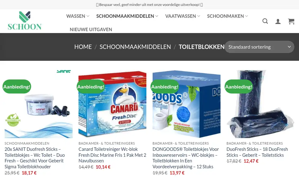Screenshot of schoonmakenkorting.com