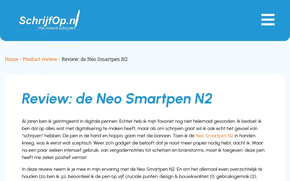 Screenshot of schrijfop.nl