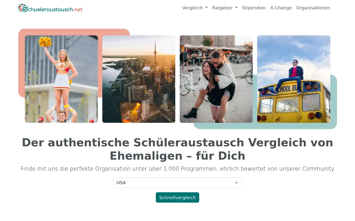 Screenshot of schueleraustausch.net