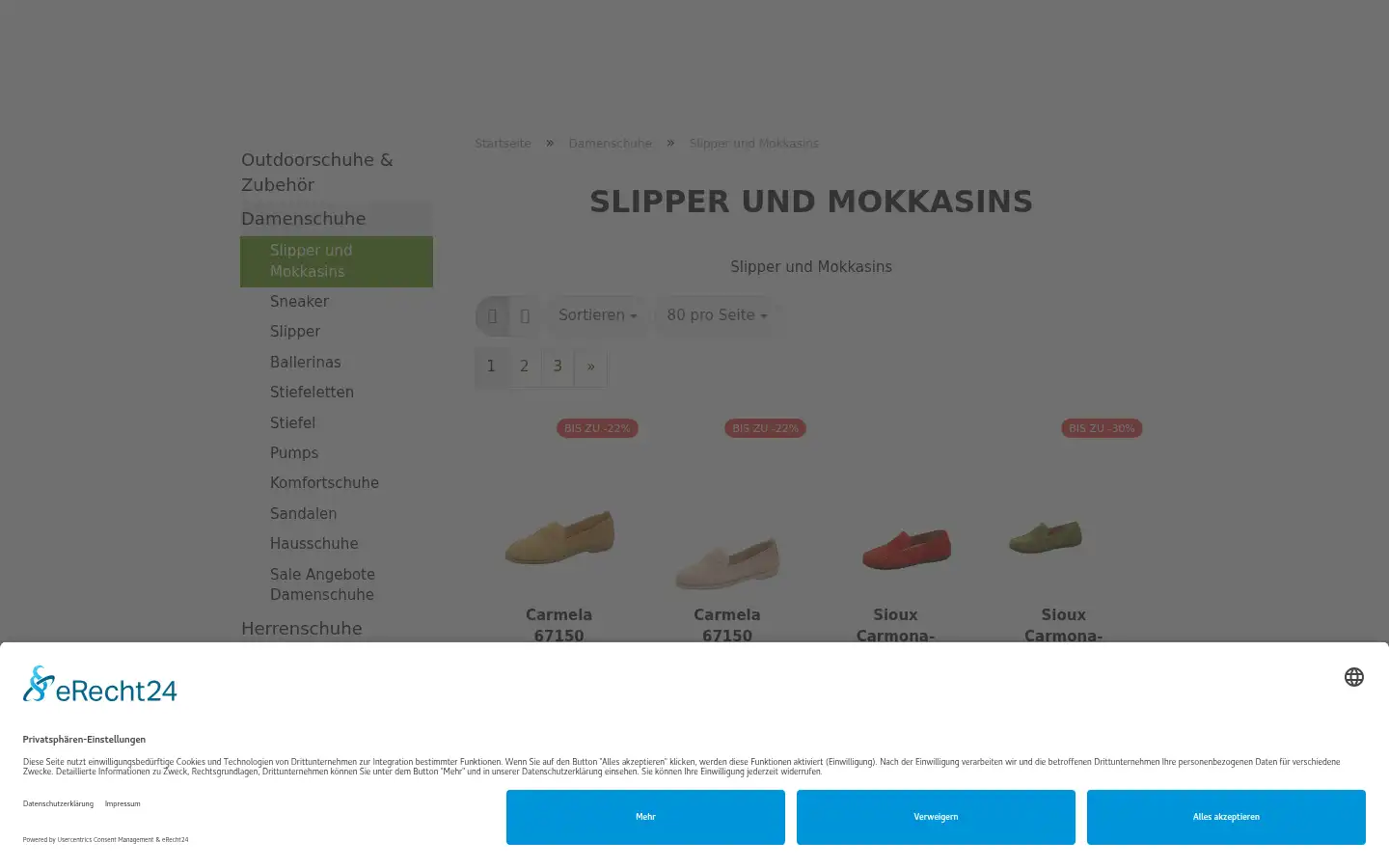 Screenshot of schuh-keller.de