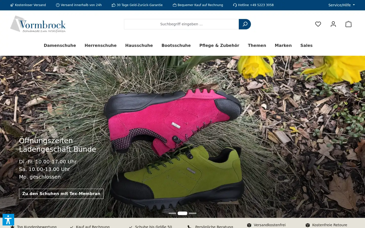 Screenshot of schuh-vormbrock.de
