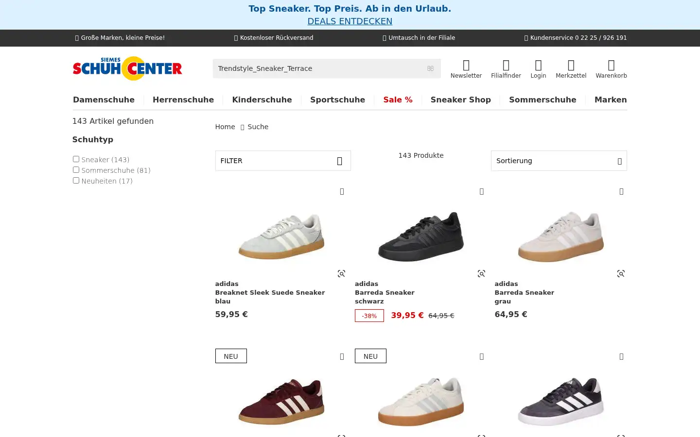 Screenshot of schuhcenter.de