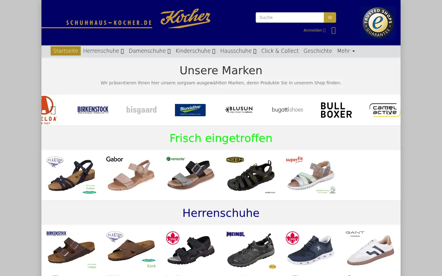 Screenshot of schuhhaus-kocher.de