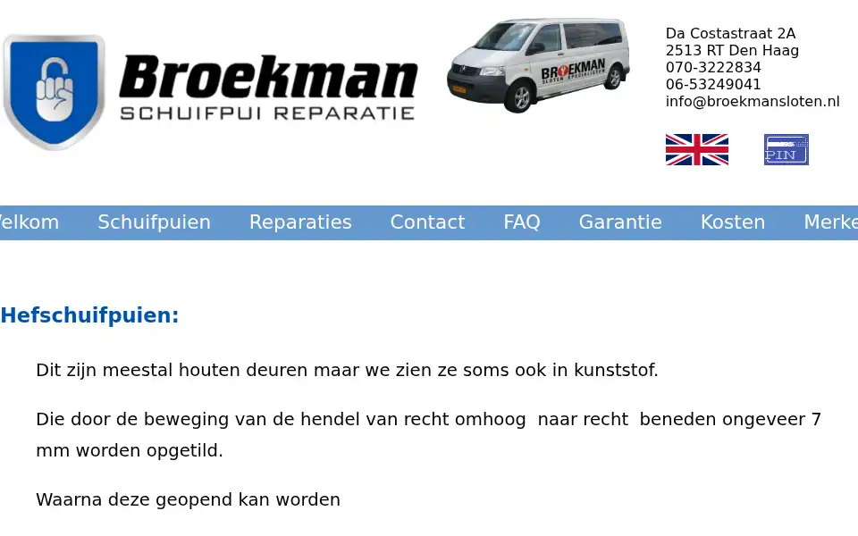 Screenshot of schuifpuireparatie.com