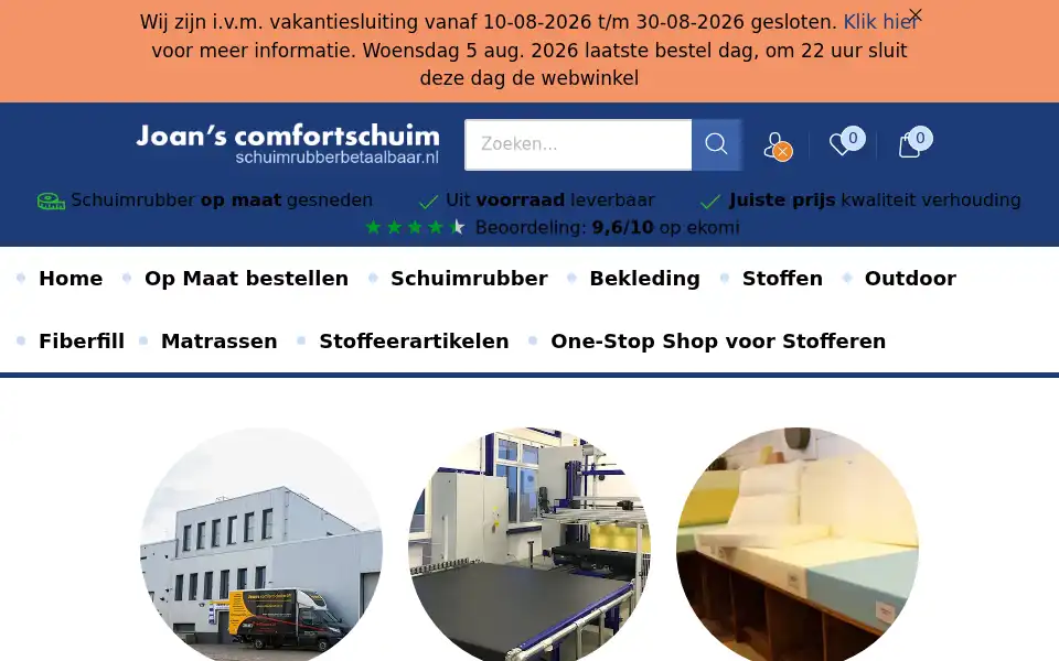 Screenshot of schuimrubberbetaalbaar.nl