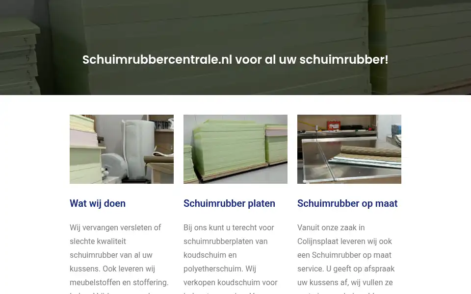 Screenshot of schuimrubbercentrale.nl
