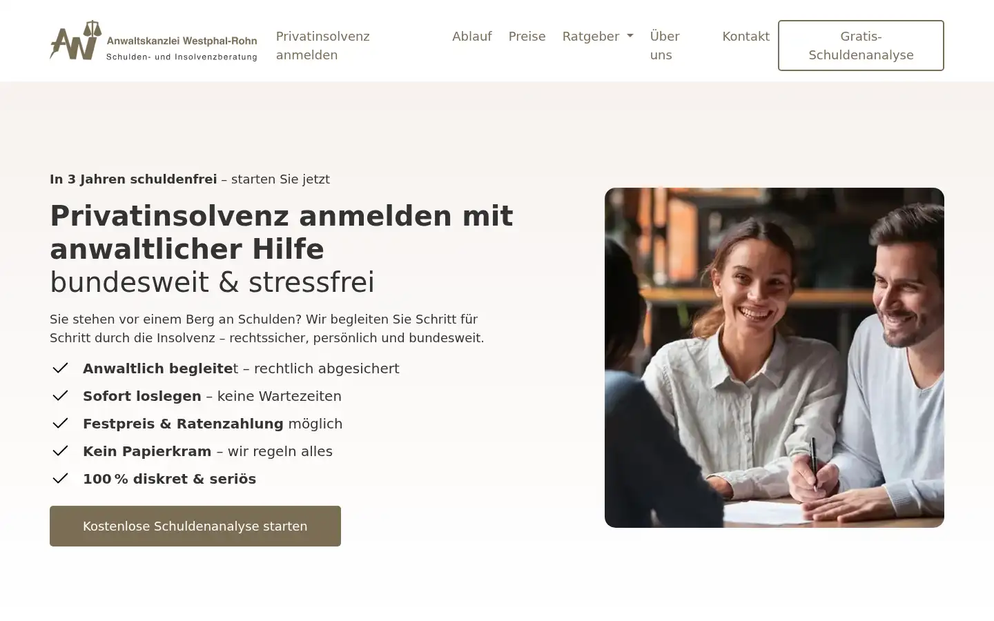 Screenshot of schulden-insolvenzberatung.de