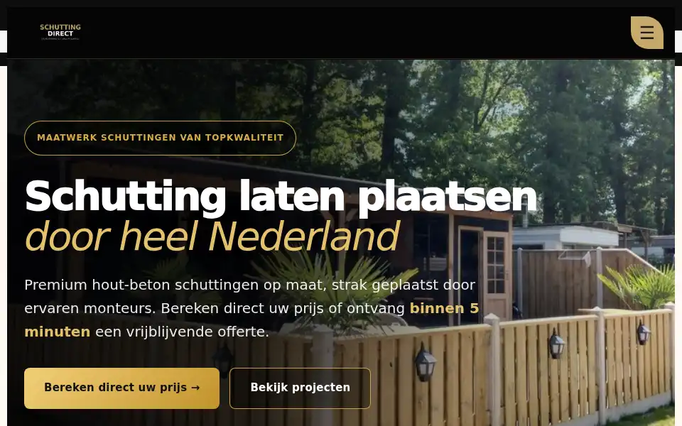 Screenshot of schutting-direct.nl
