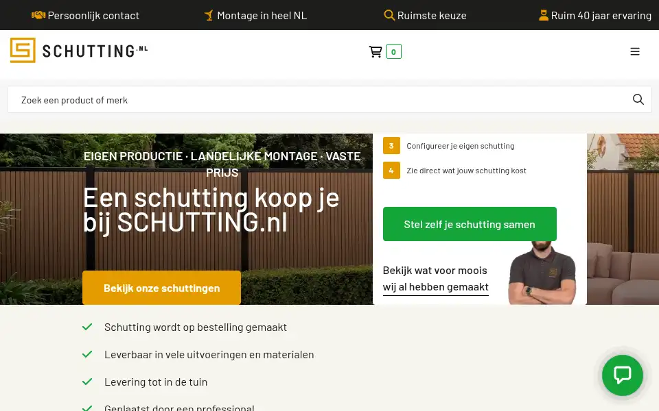 Screenshot of schutting.nl