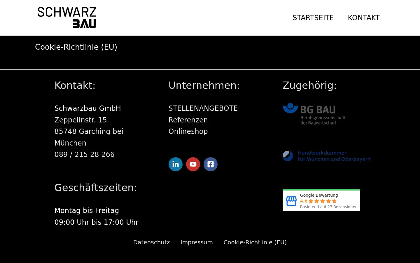 Screenshot of schwarzbau.gmbh