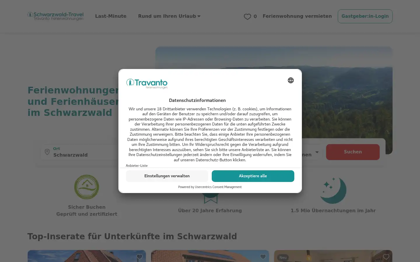 Screenshot of schwarzwald-travel.de