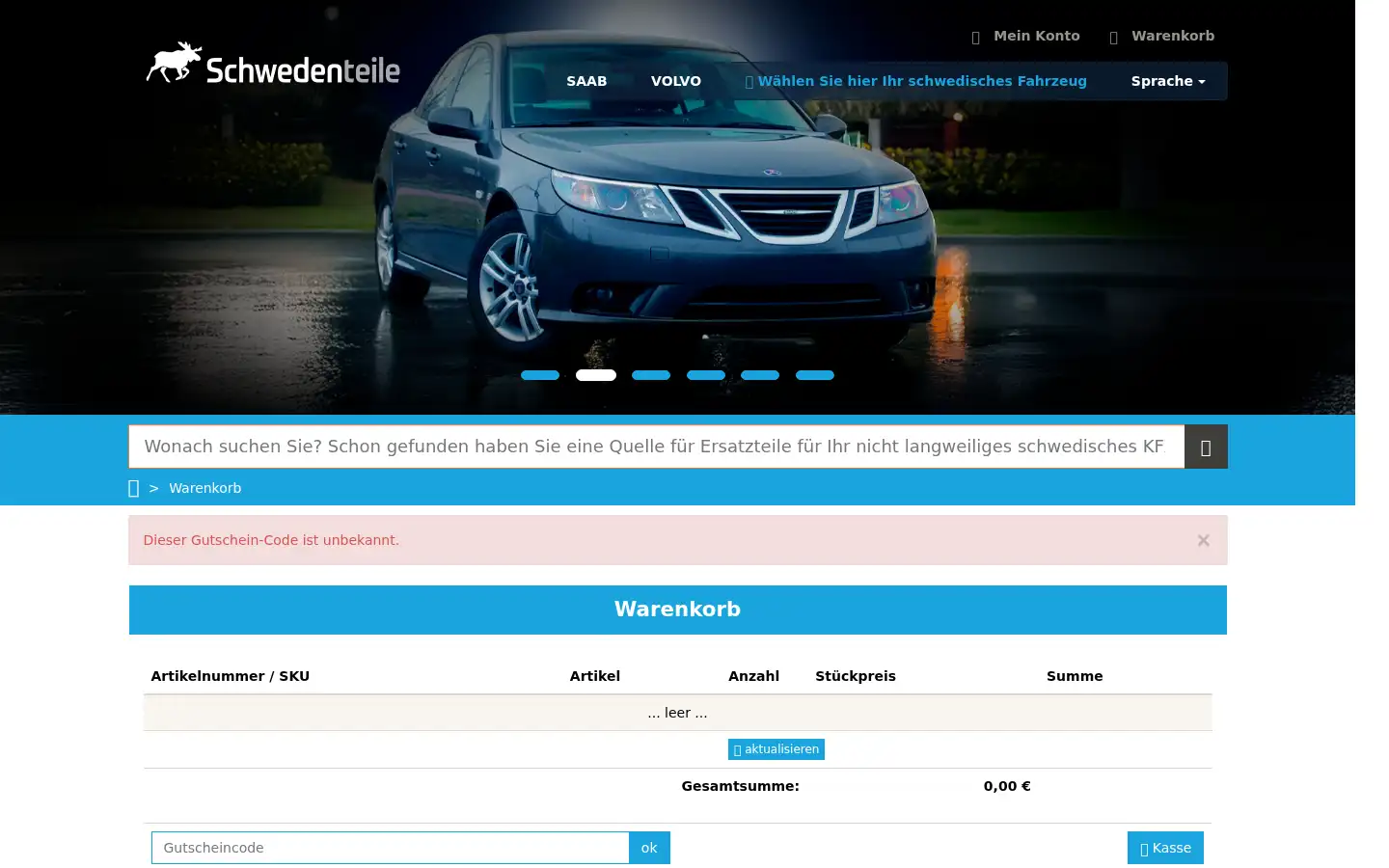 Screenshot of schwedenteile.de