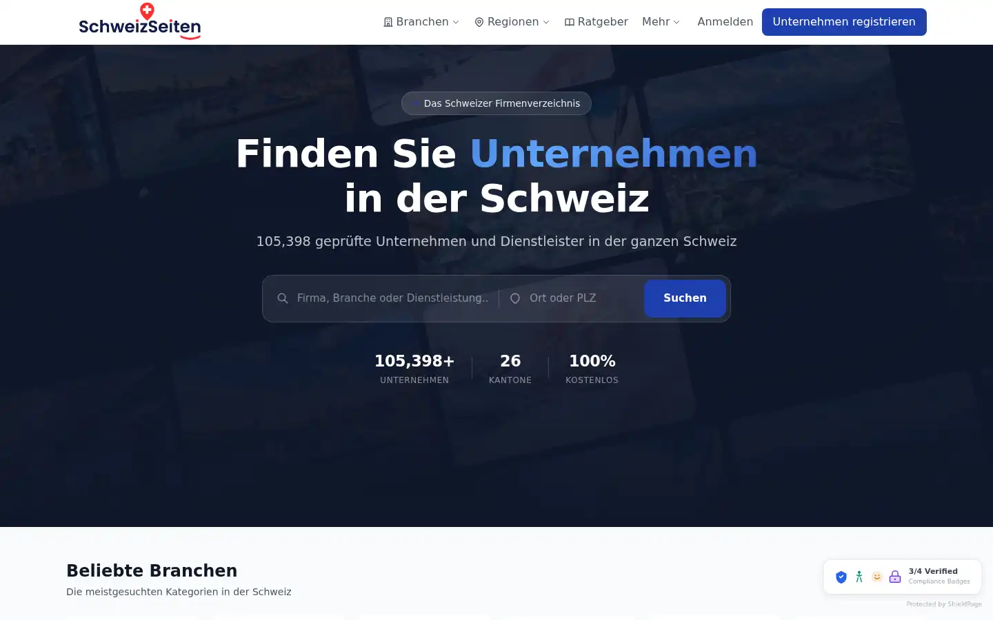 Screenshot of schweizseiten.com
