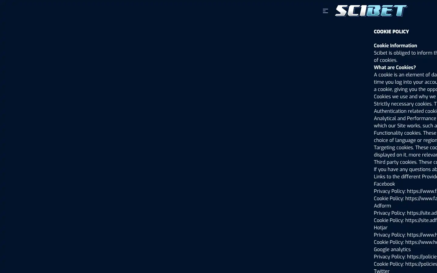 Screenshot of scibet.io