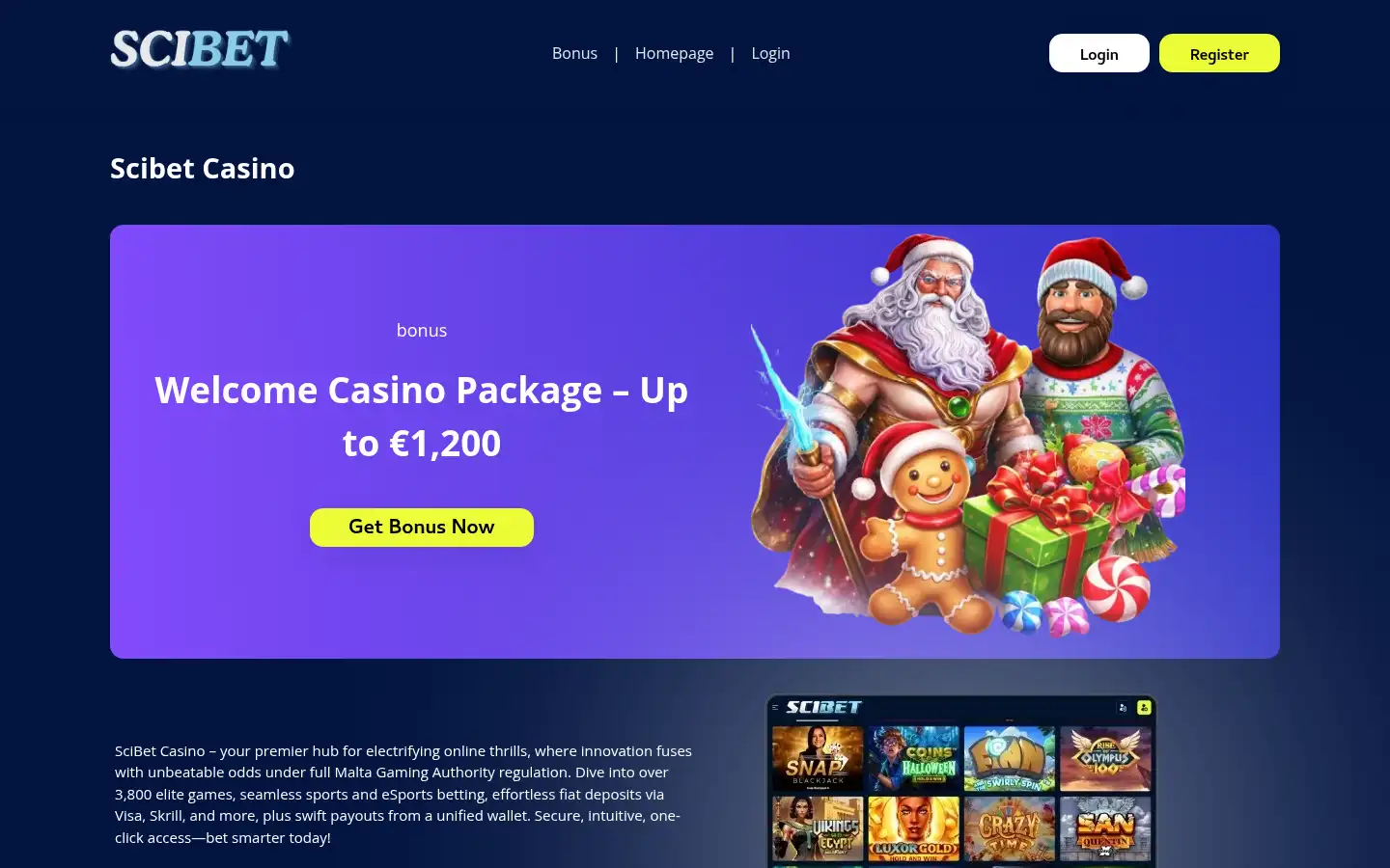 Screenshot of scibetcasino.net