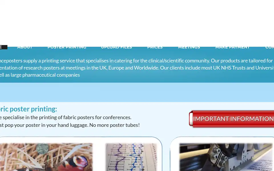 Screenshot of scienceposters.co.uk