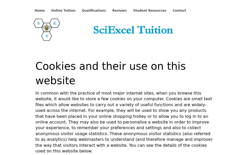 Screenshot of sciexcel.org