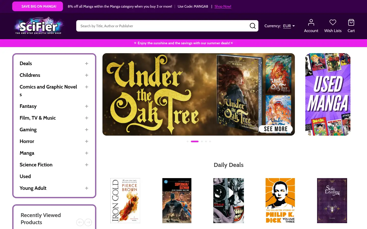 Screenshot of scifier.com