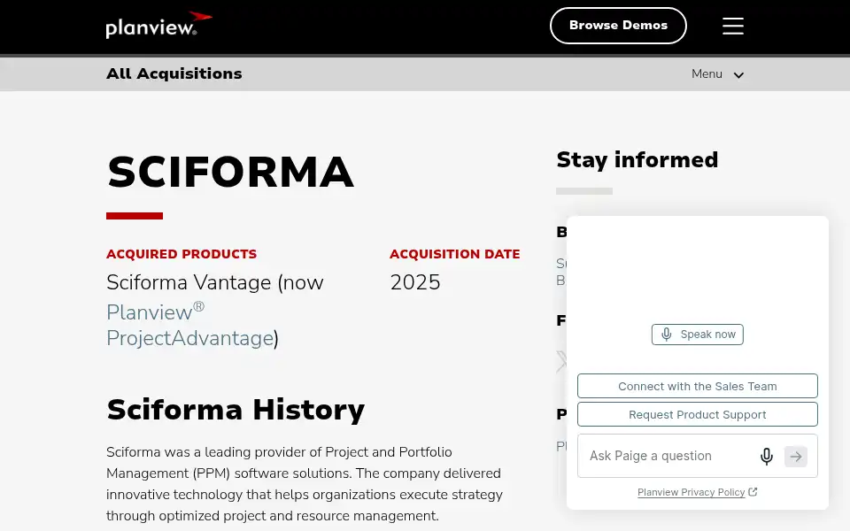Screenshot of sciforma.com