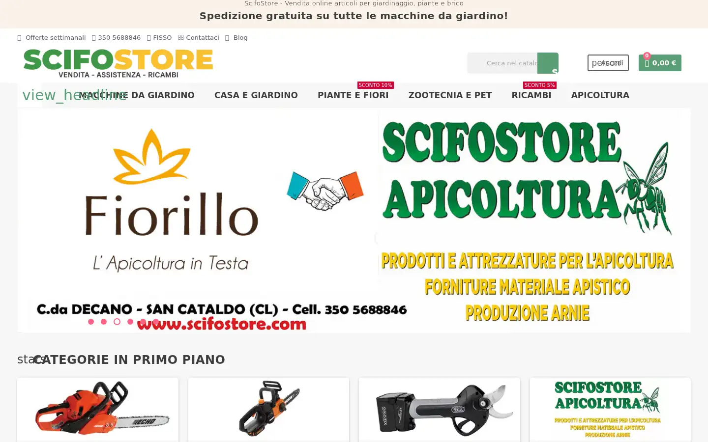 Screenshot of scifostore.com