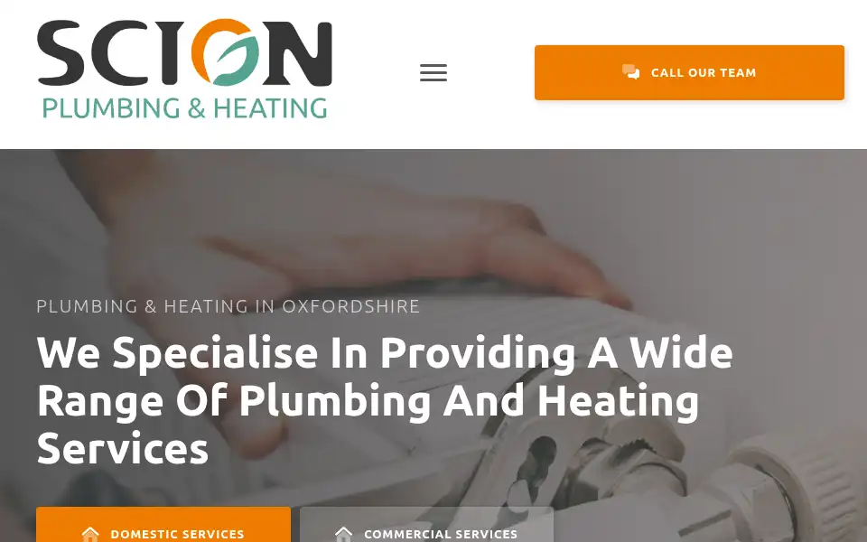 Screenshot of scionplumbingandheating.co.uk