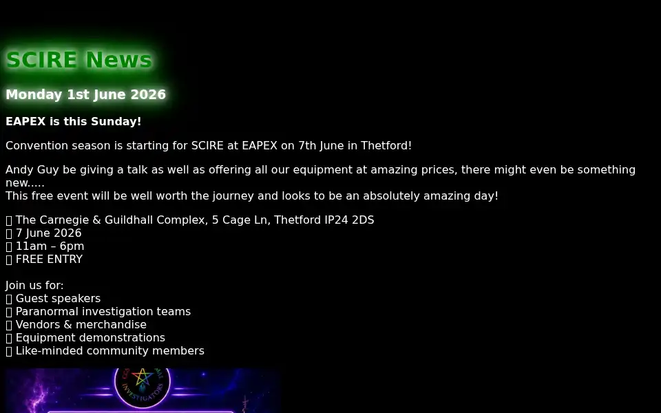 Screenshot of sciretech.co.uk