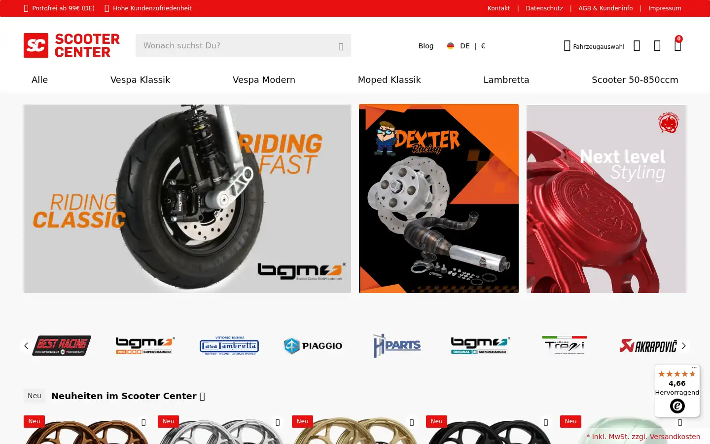 Screenshot of scooter-center.com