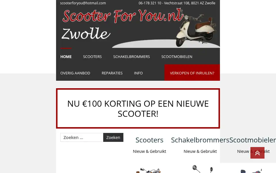 Screenshot of scooterforyou.nl