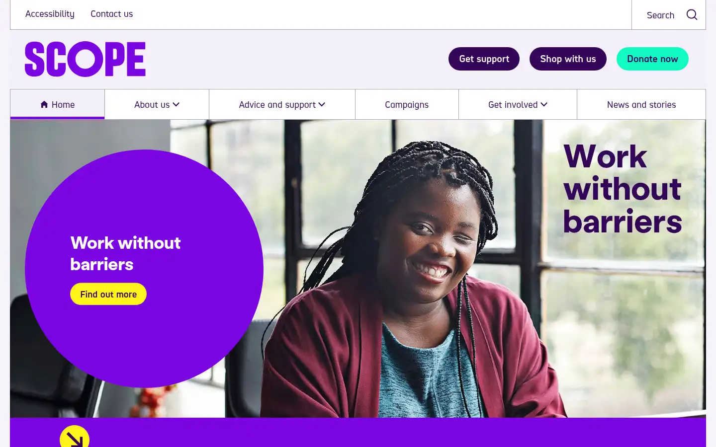 Screenshot of scope.org.uk