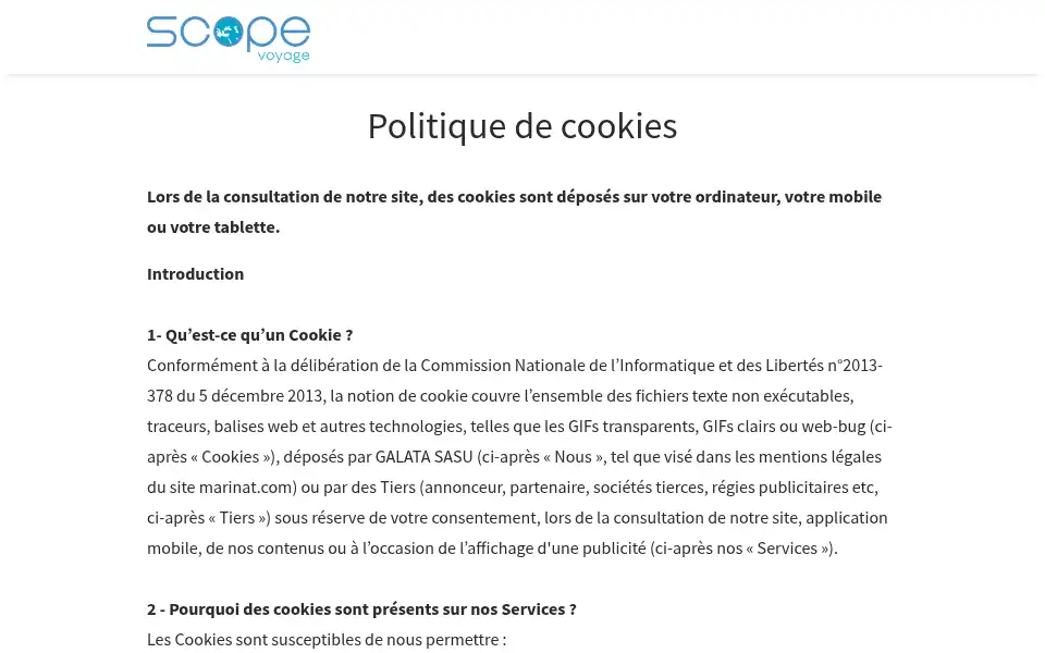 Screenshot of scope-voyage.fr