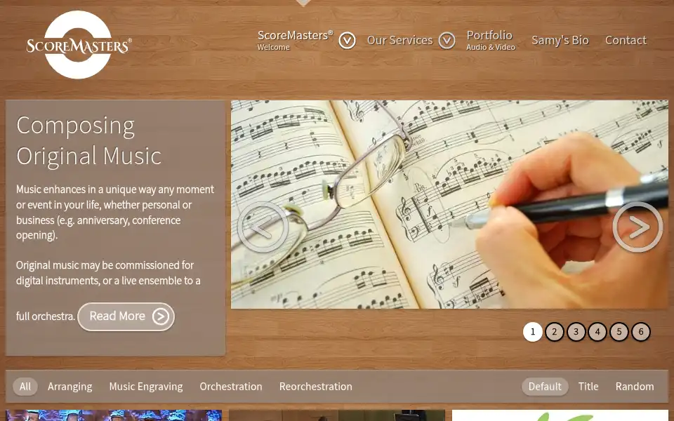 Screenshot of scoremastersmusicproduction.com
